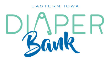 Blue and green logo for the Eastern Iowa Diaper Bank.